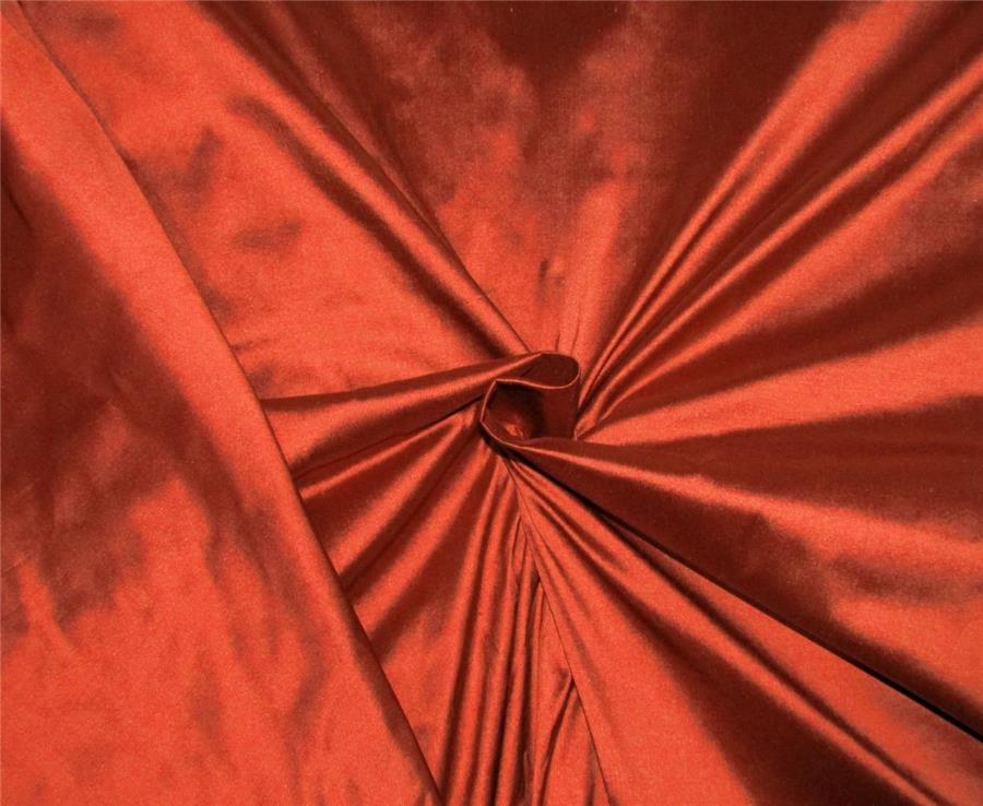 100% Silk Dupion fabric Rusty Red color 54" wide DUP260[1]