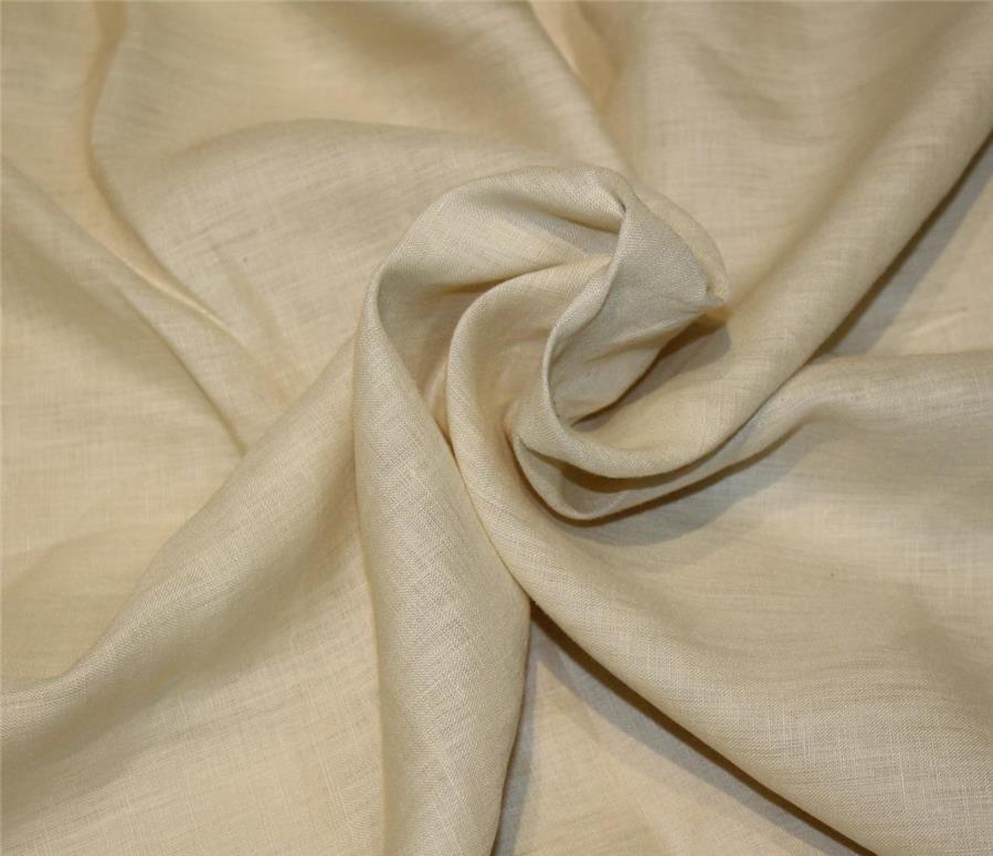 Pure linen fabric cream color 112" wide