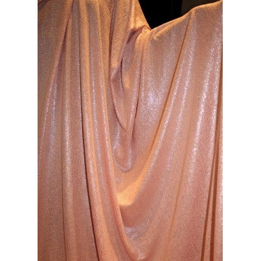Pinky Peach shimmer silver Lycra lurex fabric ~ 58'' wide.