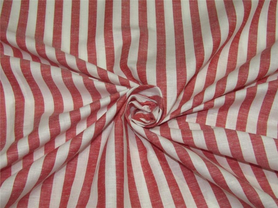 100% Cotton Yarn Dyed Stripe red x white Mill Made 58" wide [8760]