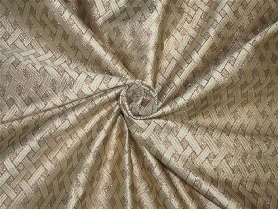 Brocade fabric cream x gold color 44&quot;wide