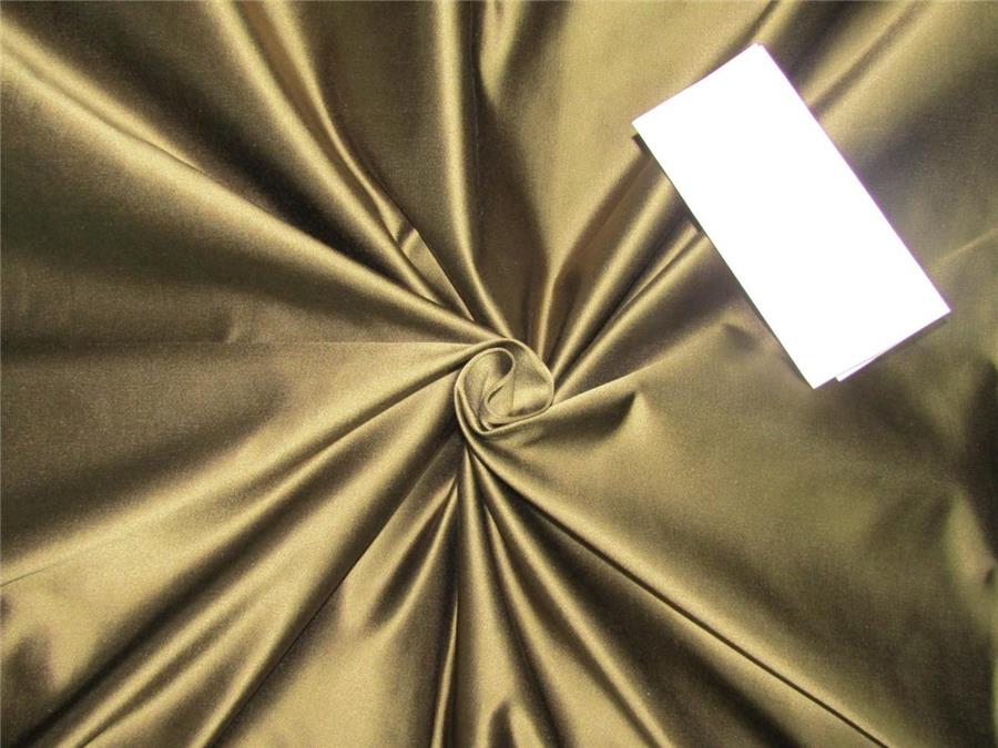 66 momme silk dutchess satin fabric dark green x brown color 54" wide