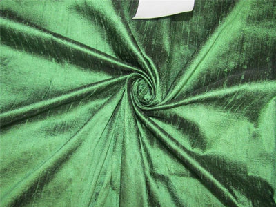 100% Pure SILK Dupioni FABRIC Green x black color 54" wide with slubs MM75[4]