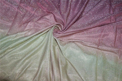 Purple/Pink x Silver color Ombre shimmer Lycra fabric ~ 58'' wide.