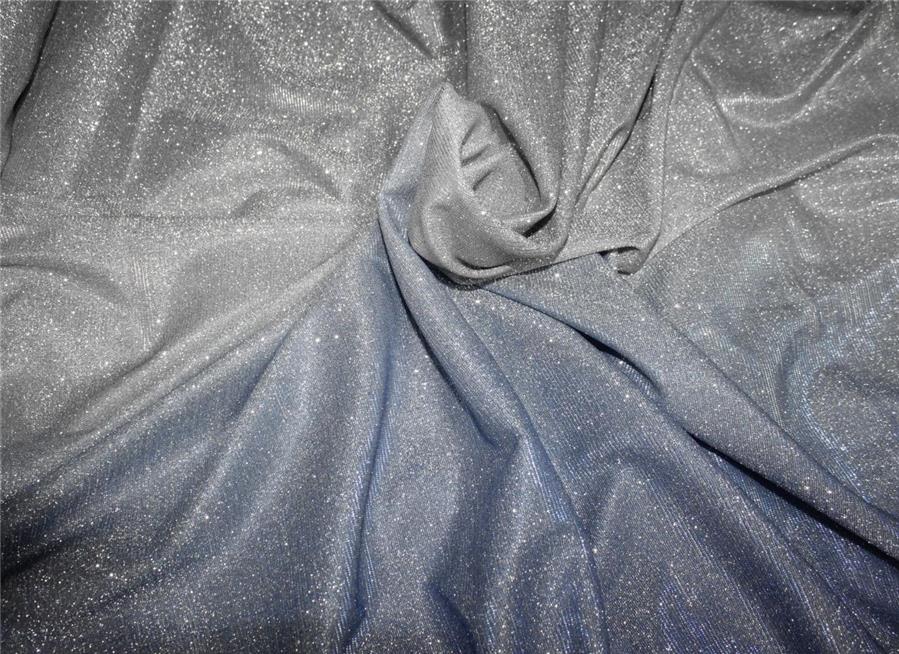 Ink Blue x Silver color Ombre shimmer Lycra fabric ~ 58'' wide.