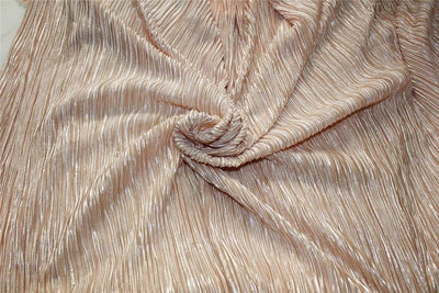 Peach x Silver Lurex Pleated Fabric ~ 58'' wide
