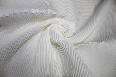 Off White color Polyester Pleated Fabric ~ 58'' Wide