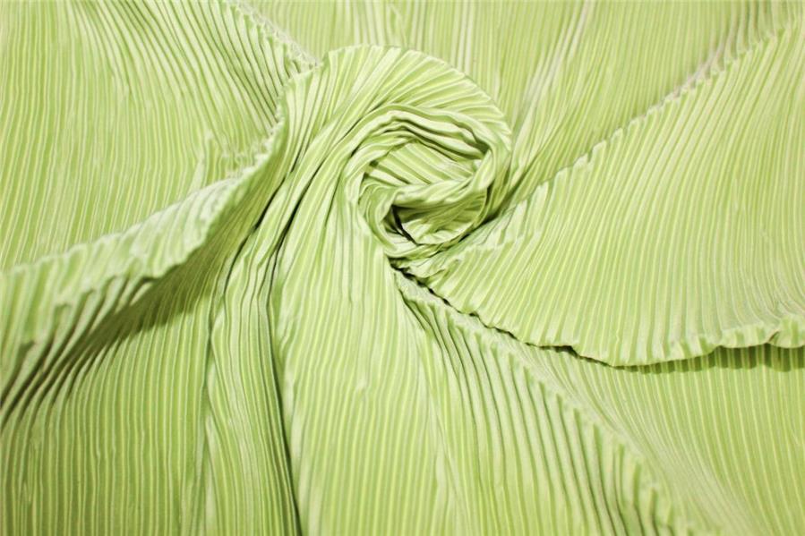 Lime Green color Polyester Pleated Fabric ~ 58'' Wide