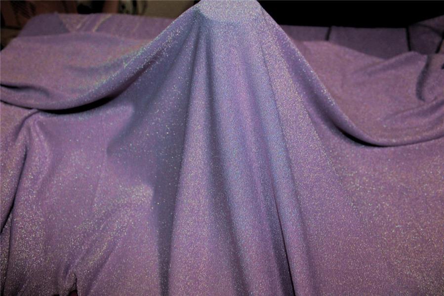 Lavender x Silver color shimmer Lycra fabric ~ 58'' wide.