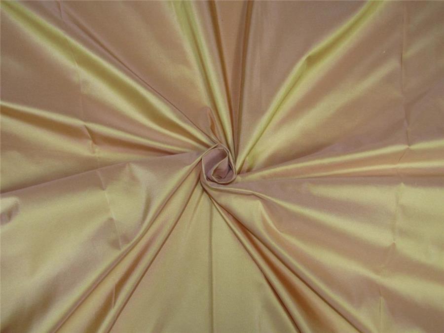 100% Pure silk taffeta fabric peach x yellow 54" wide TAF294