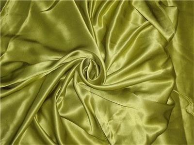100% PURE SILK SATIN FABRIC 90 grams OLIVE COLOR 44" wide [24 MOMME] [6663]